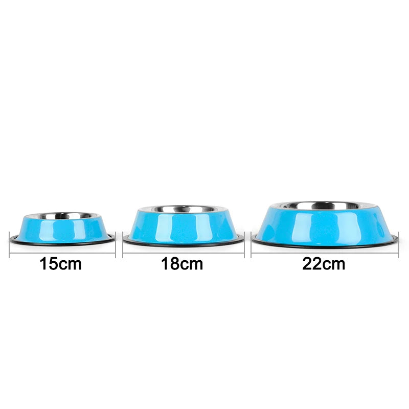 Dog Lovely Steel Water Drink Dishes Bowl