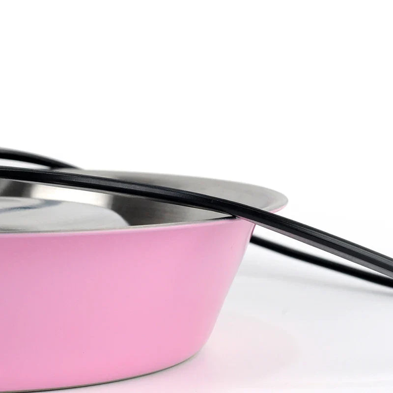 Dog Lovely Steel Water Drink Dishes Bowl