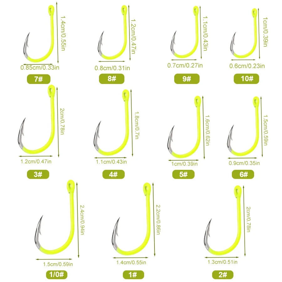 Sharp High-carbon Steel Fishhooks Barbed