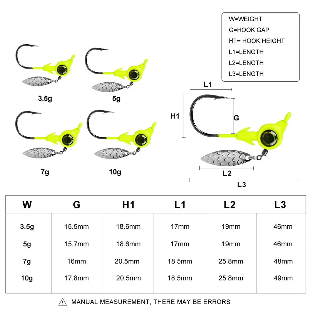 3pcs Jig Fishing Rotating Hook