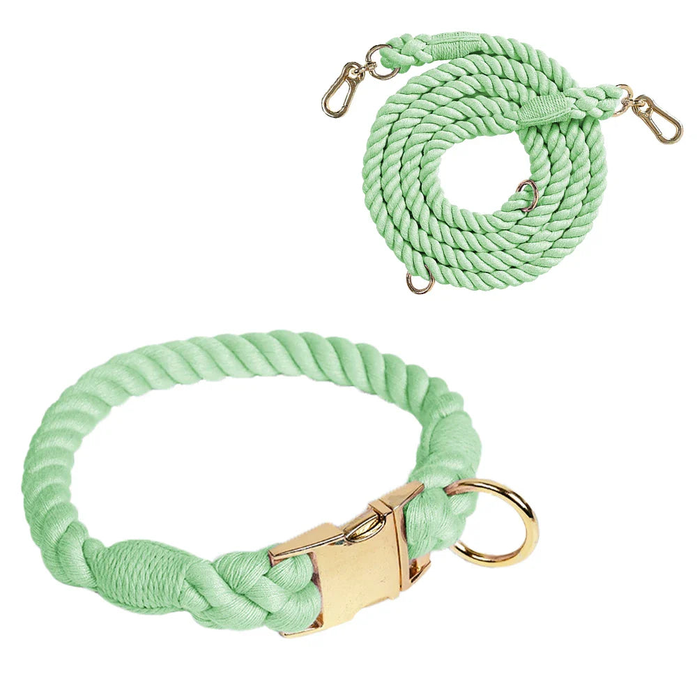 Pet Macaron Collar & Leash Set