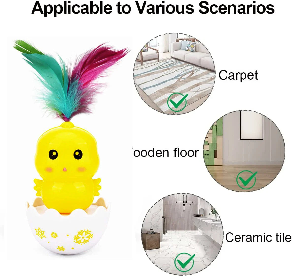 Cat Interactive Feather Rolling Toy