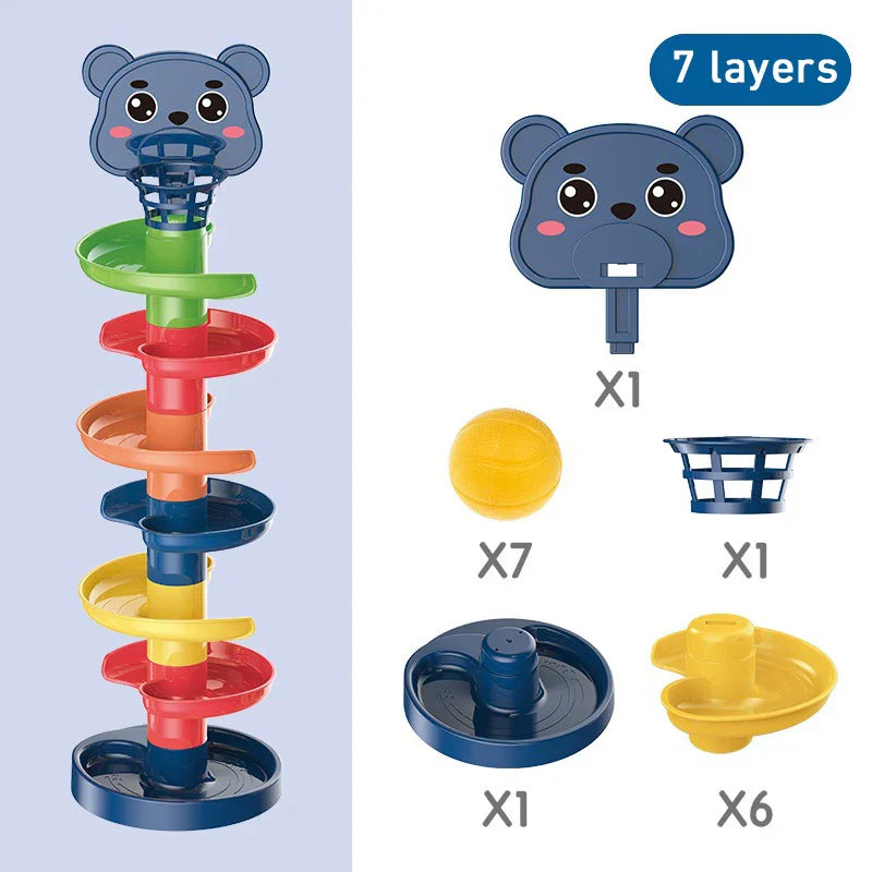 Kids Track Rolling Ball Push Pop Toy