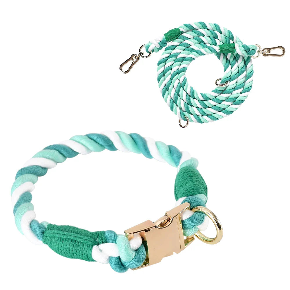Pet Macaron Collar & Leash Set