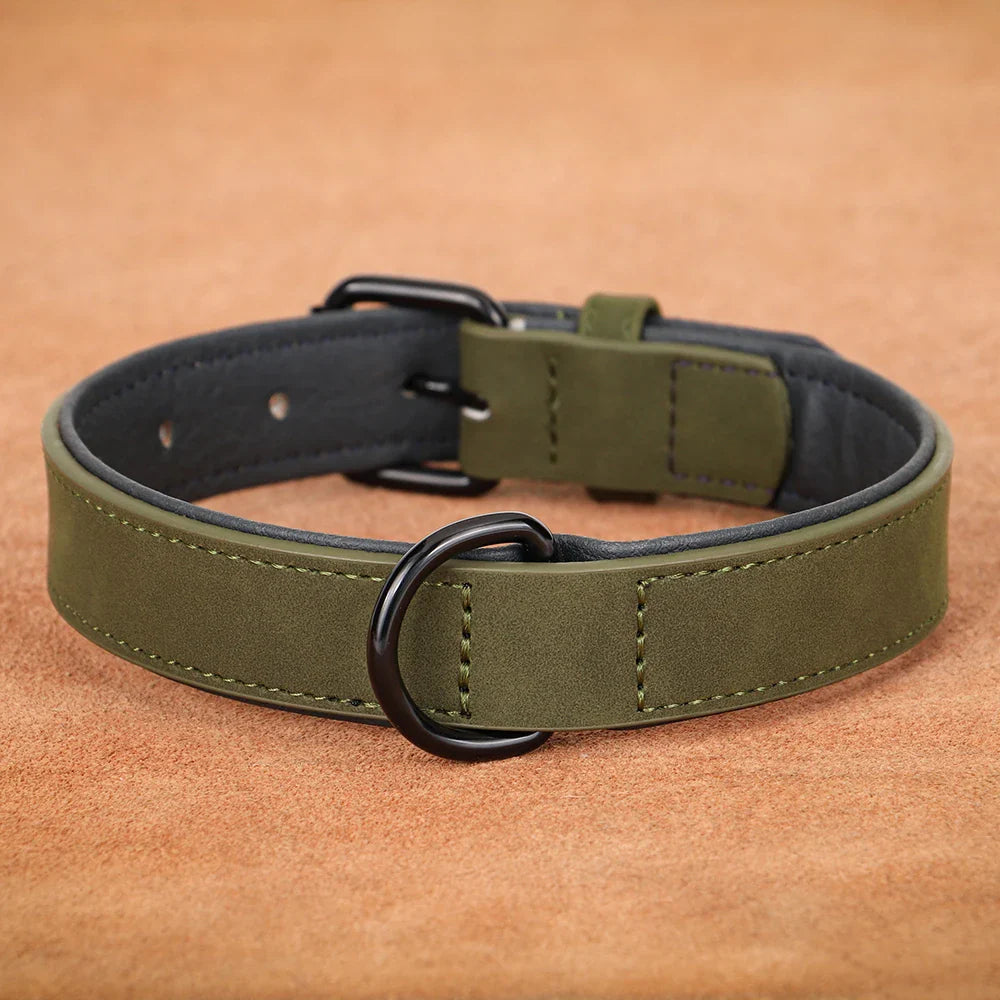 Pet Durable Real Leather Necklace Collar