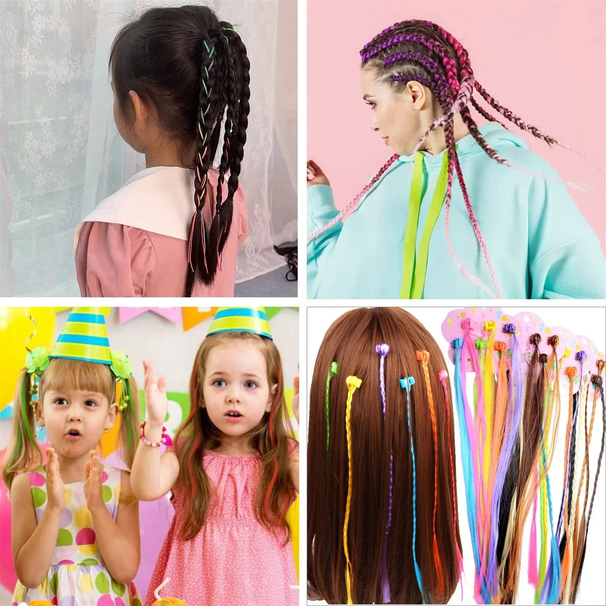 Kids Colorful Braids Hair Extension