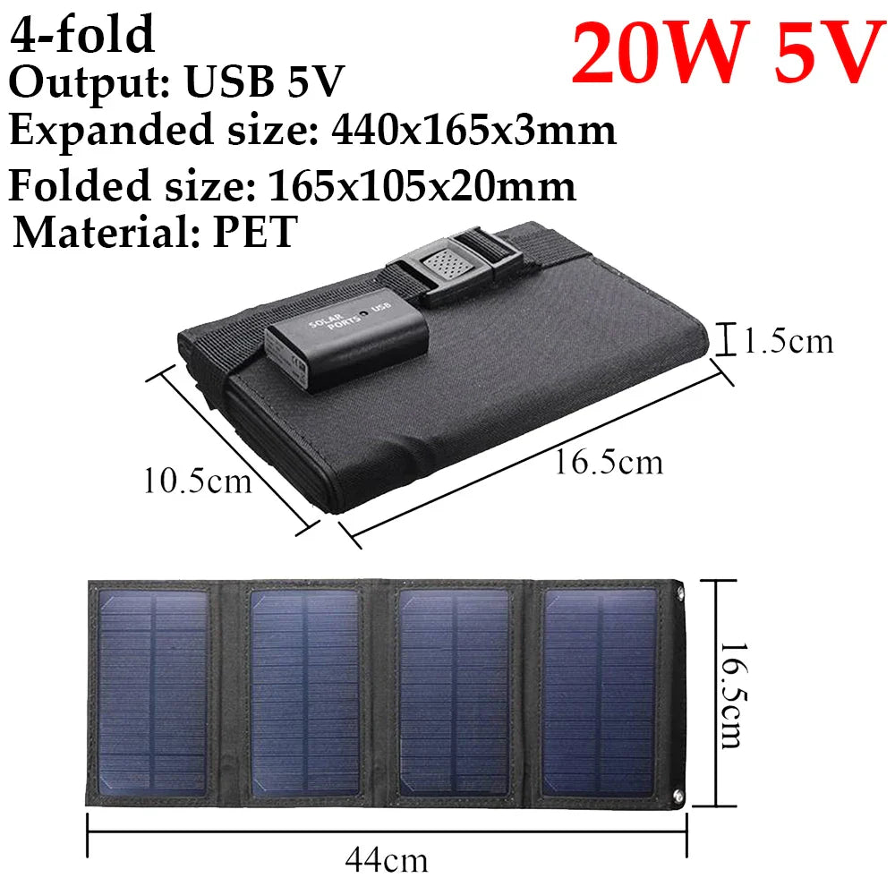 Camping Hiking Solar Charging USB Battery