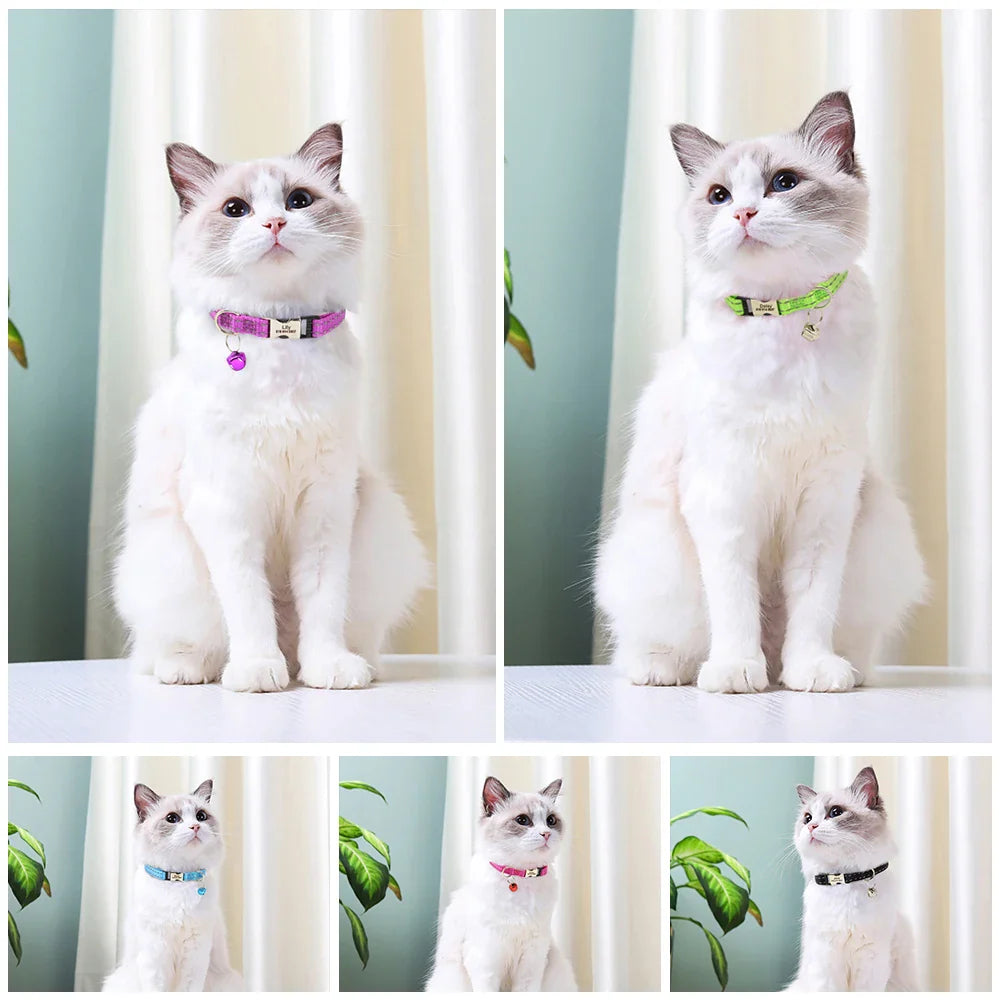 Cat Reflective Nylon Personalized Collar
