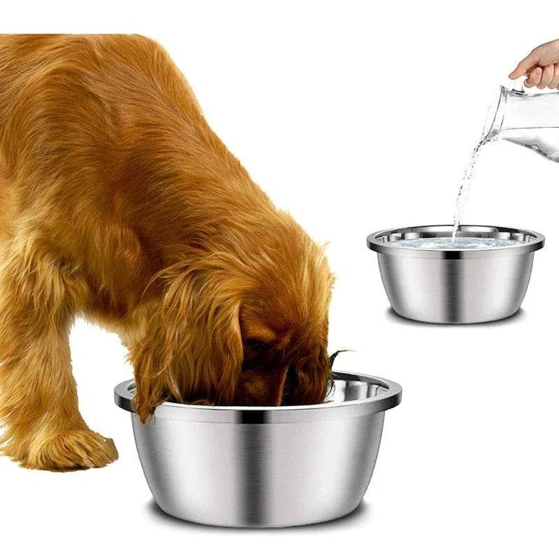 Dog Stainless Steel Round Water Bowl
