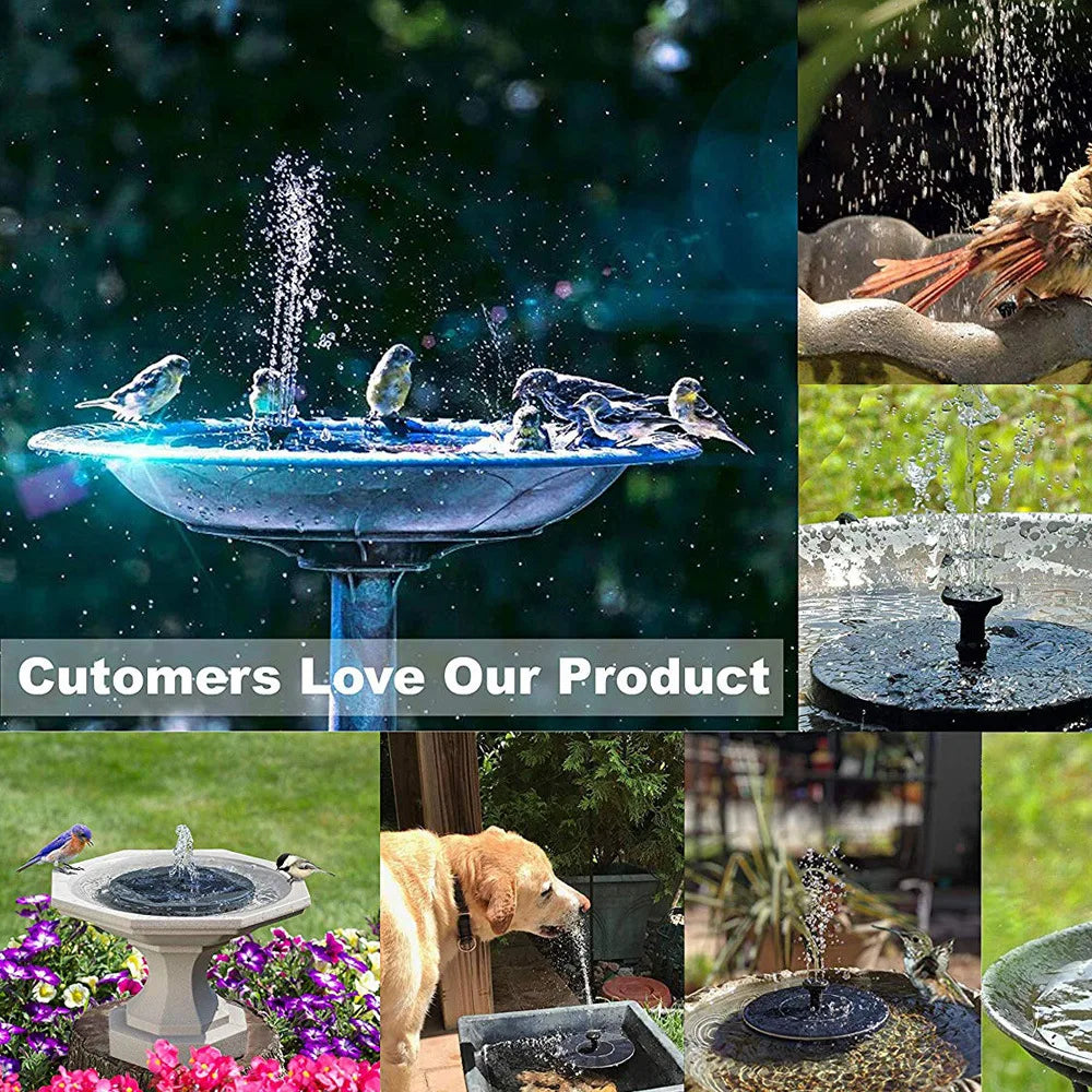 Outdoor Solar Bird Bath Fountain Pump