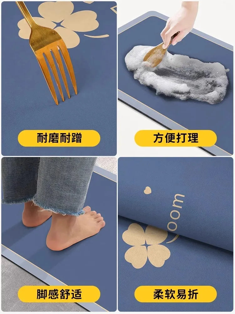 Quick Dry Bathroom Absorbent Anti Slip Floor Mat