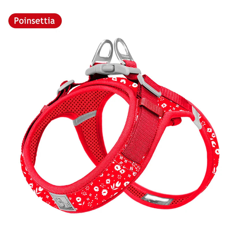 Dog Truelove Floral Printing Mesh Harness