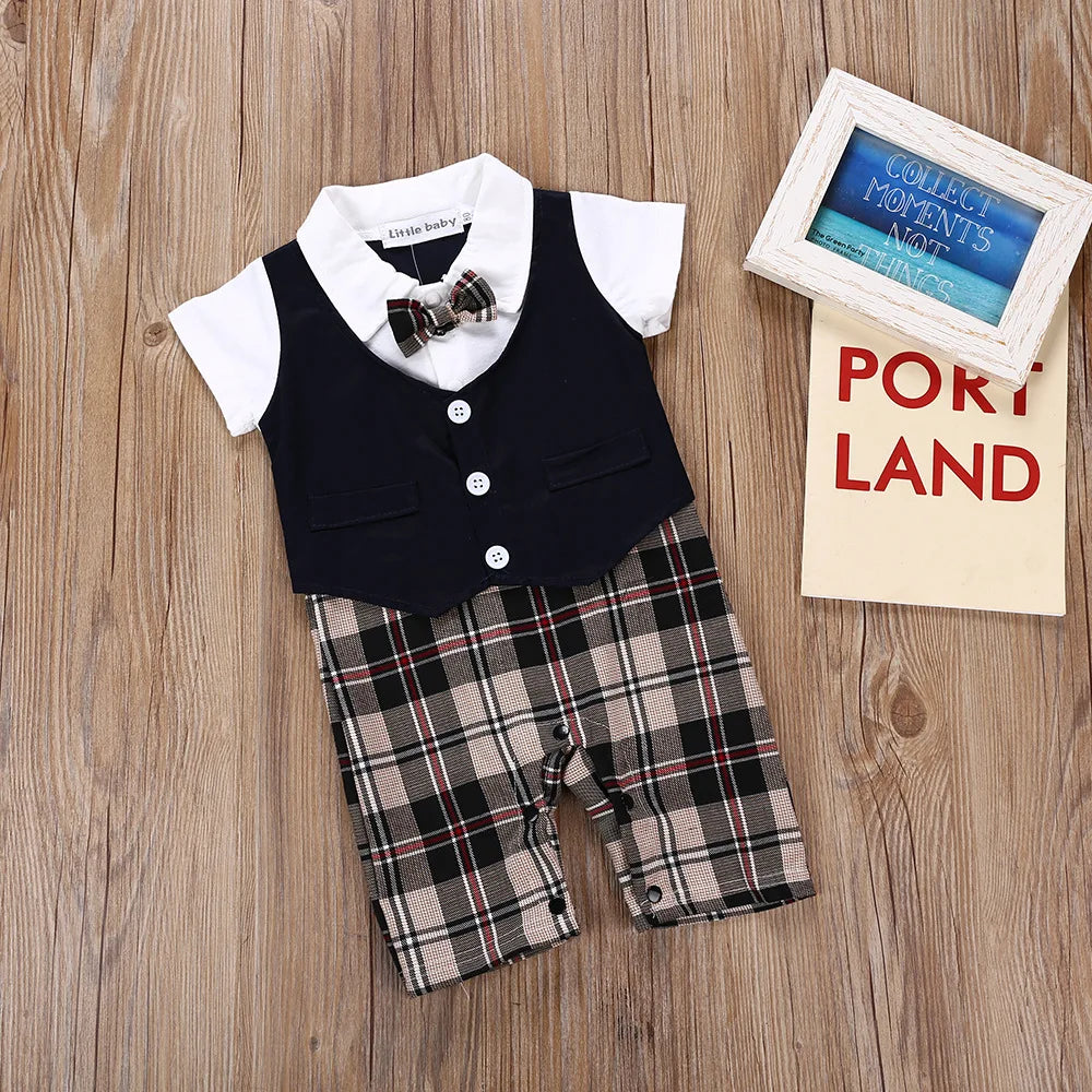 Baby Romper Infant Formal Tie Jumpsuit