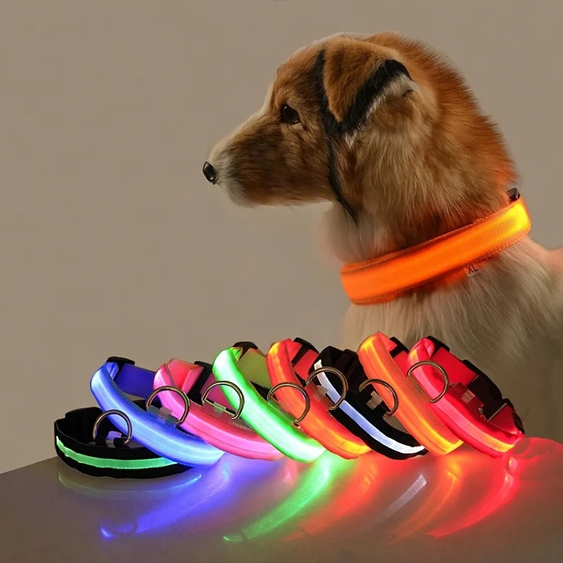 Dog Nylon LED Night Safety Flashing Collar