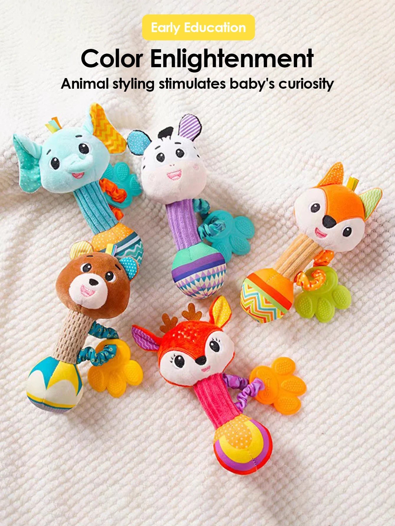 1pcs Baby Interactive Rattle Soothing Toy