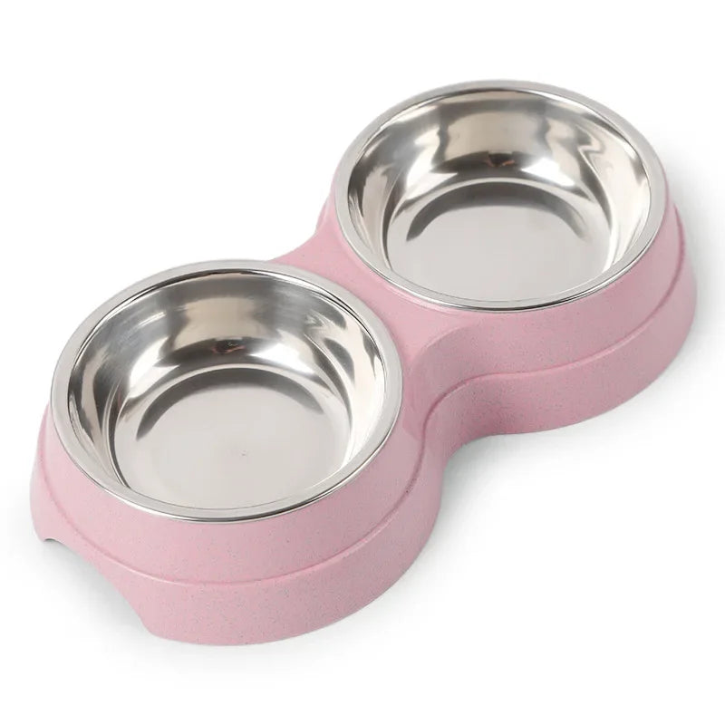 Pet Stainless Steel Double Food Water Bowl