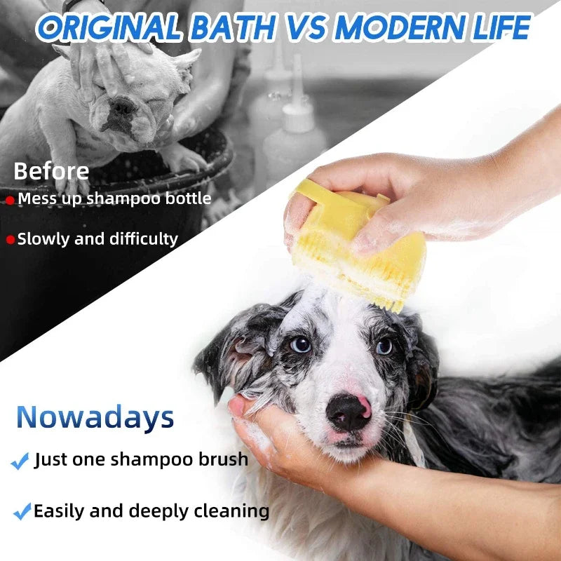 Pet Soft Silicone Rubber Shampoo Brush