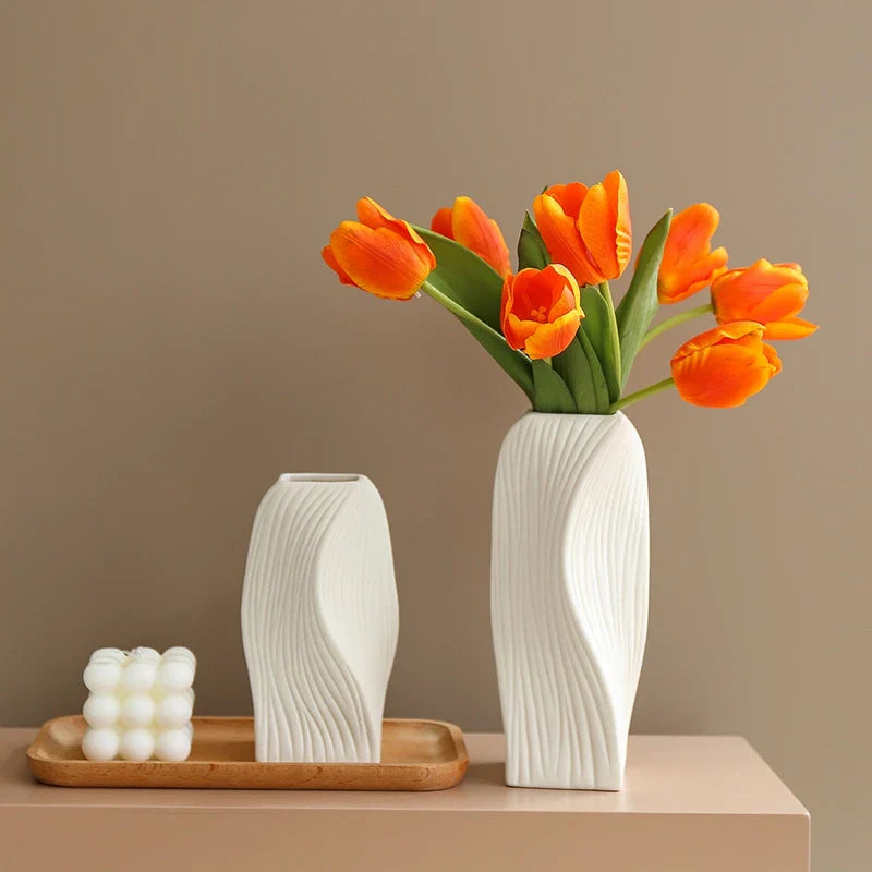 Imitation Ceramic Flower Bottle Nordic Vase