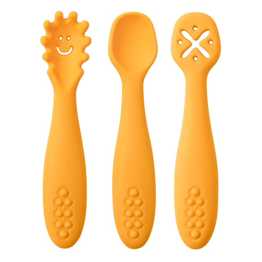 Baby 3PCS Silicone Spoon Fork Set