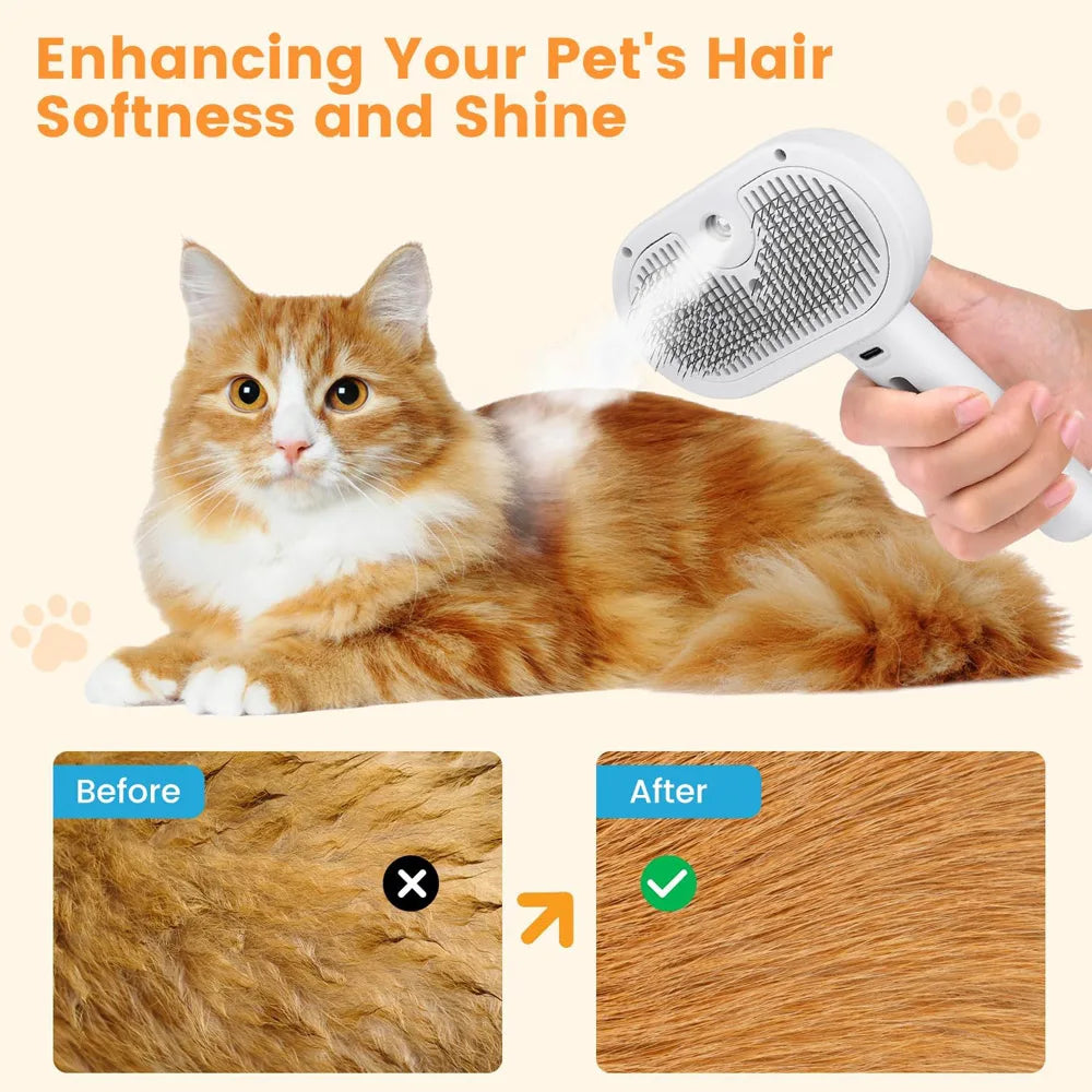 Cat Shedding & Grooming Steam Brush
