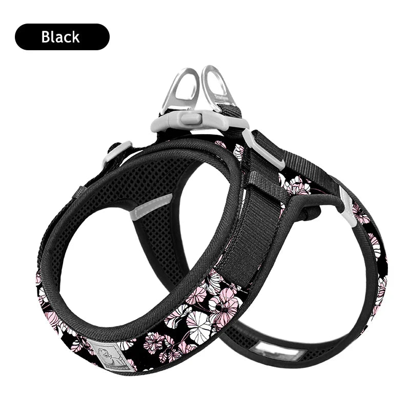 Dog Truelove Floral Printing Mesh Harness