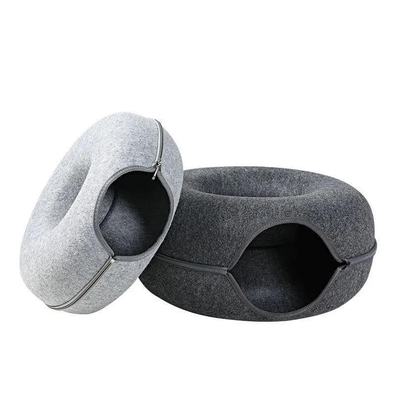 Cat Kitten Training Interactive Tunnel Donut Bed