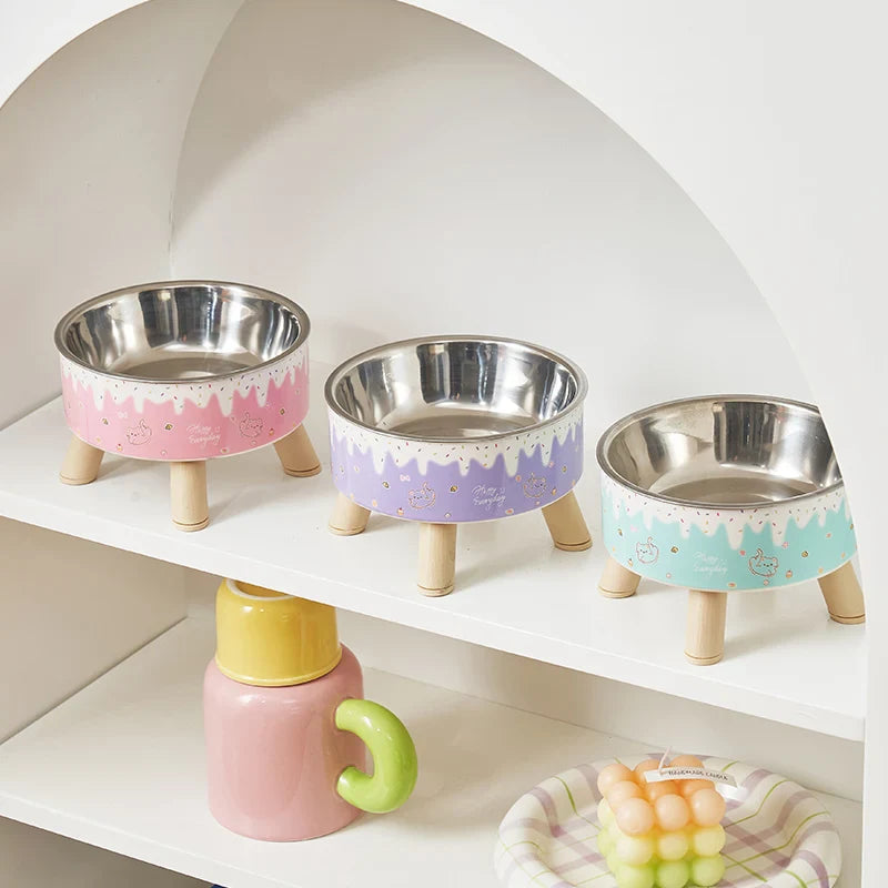 Pet Fashion Cartoon Colorful Feeding Water Bowl
