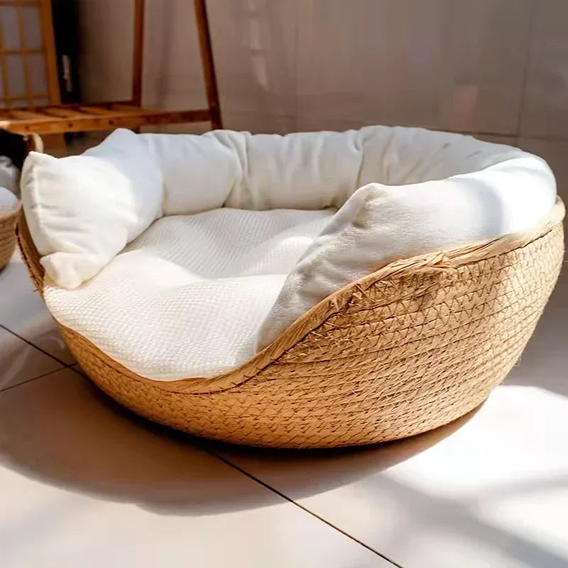 Cat Sofa Handmade Bamboo Weaving Mat Bed