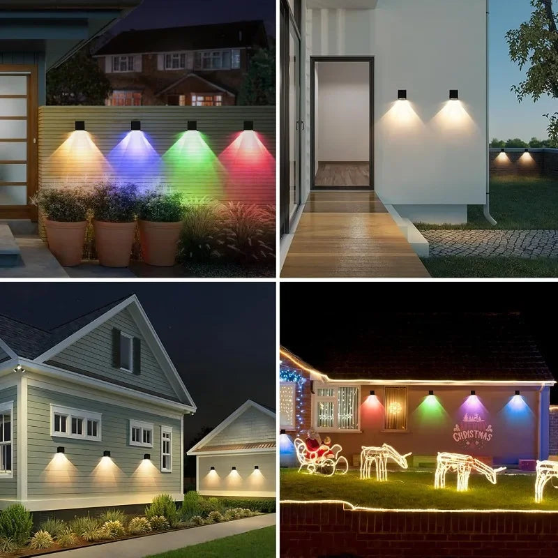 RGB LED Outdoor Waterproof Solar Wall Light