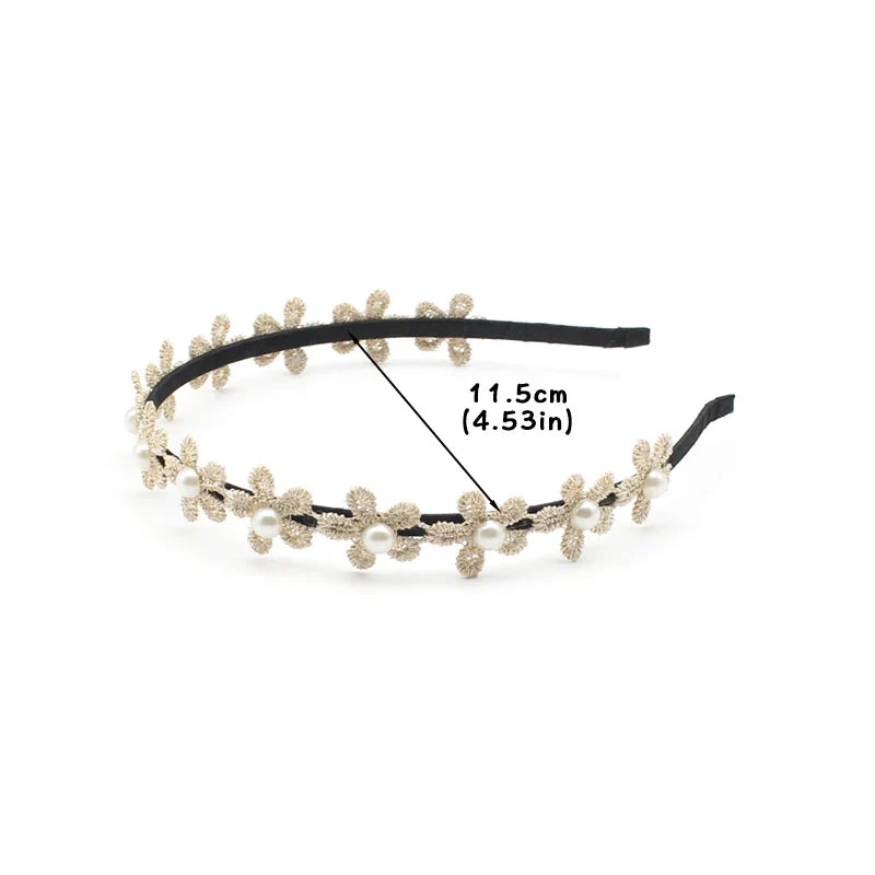 Kids Non-Slip Hair Pearl Flower Hairbands