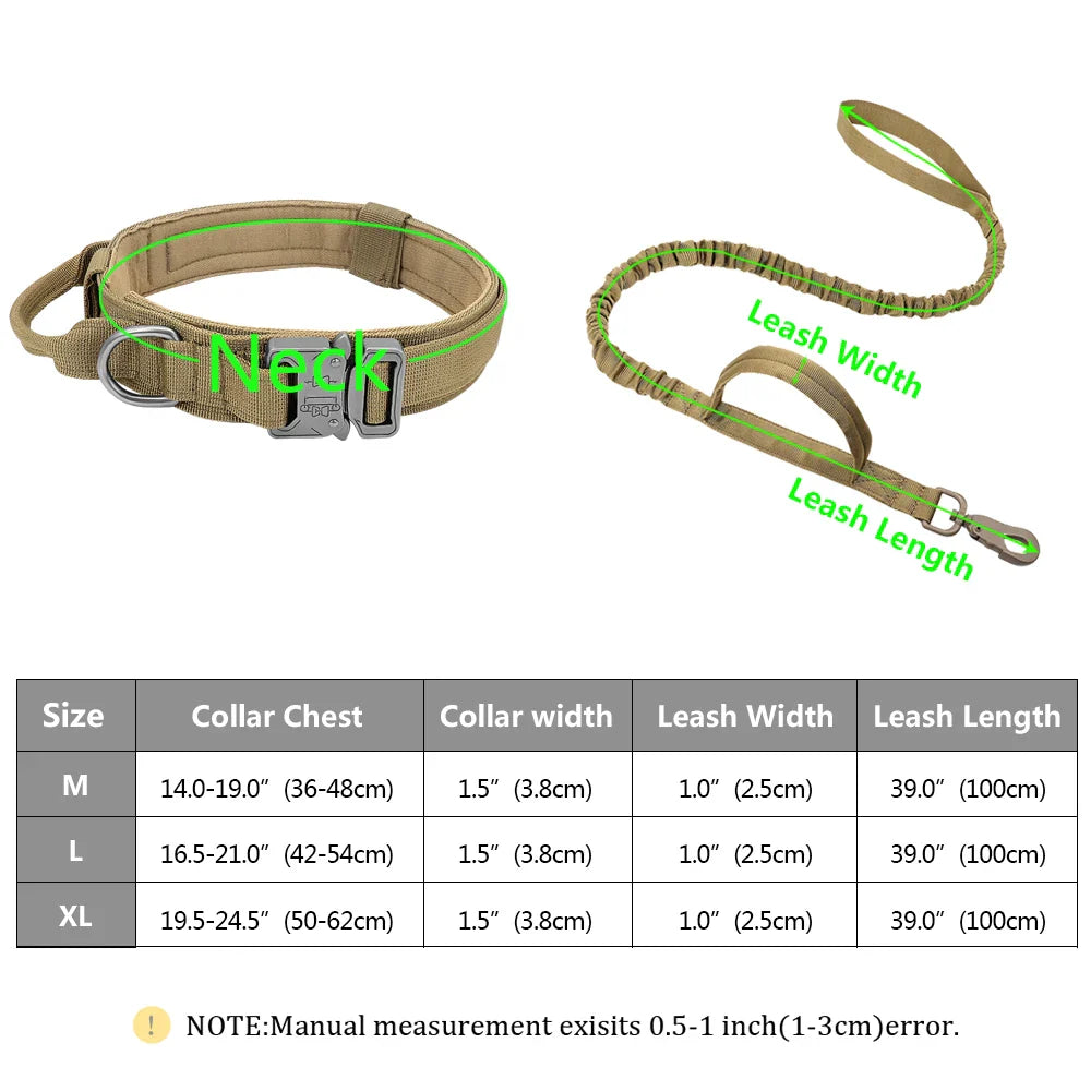 Dog Durable Tactical Collar Leash Set