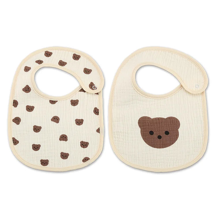 Bbaby Waterproof Cotton Bear Bibs