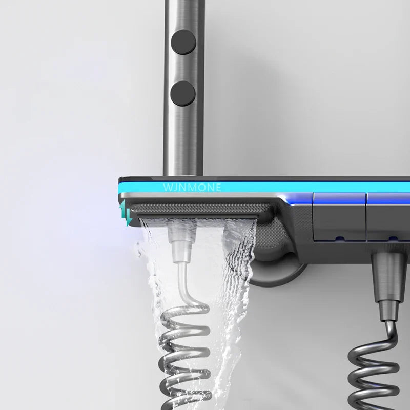 Lights Tempered Glass Bathroom Luxury Shower