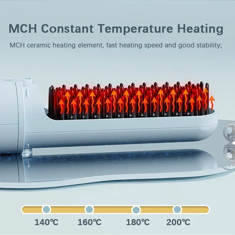 Wireless Electric Heating Straight Hair Comb