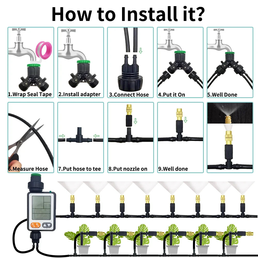Garden Misting Cooling System Watering Nozzle