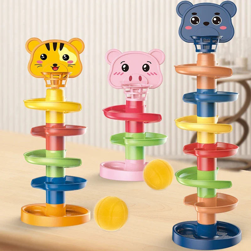 Kids Track Rolling Ball Push Pop Toy