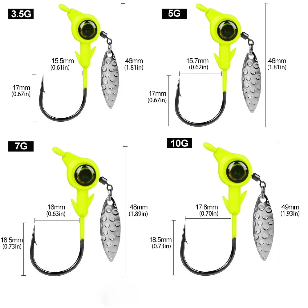 3pcs Jig Fishing Rotating Hook