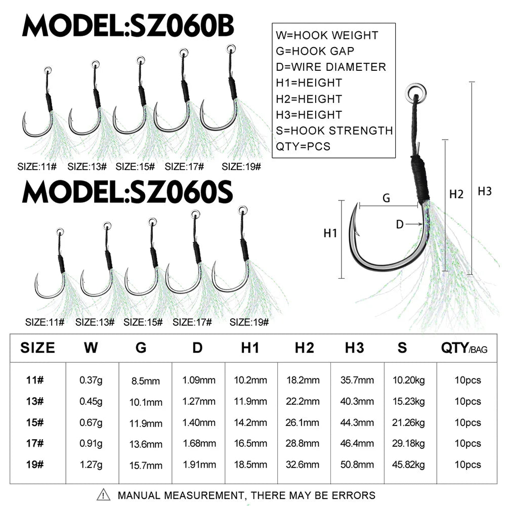 Metal Jig Tail Assist Fishing Hook
