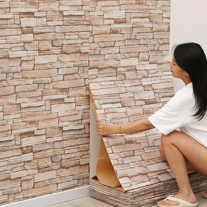 3D Brick Wallpaper Foam Wall Sticker