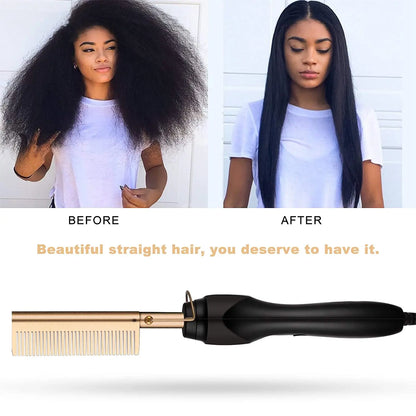 Electric 2 in1 Hot Comb Hair Straightener Comb