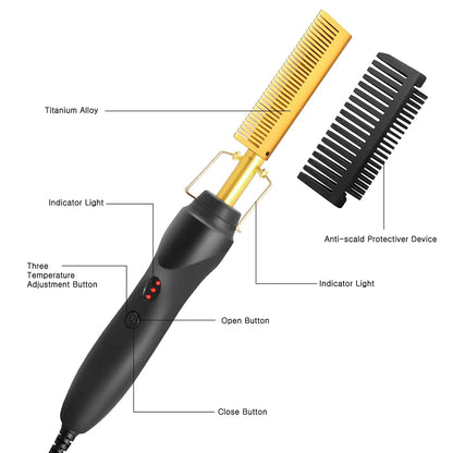 Electric 2 in1 Hot Comb Hair Straightener Comb