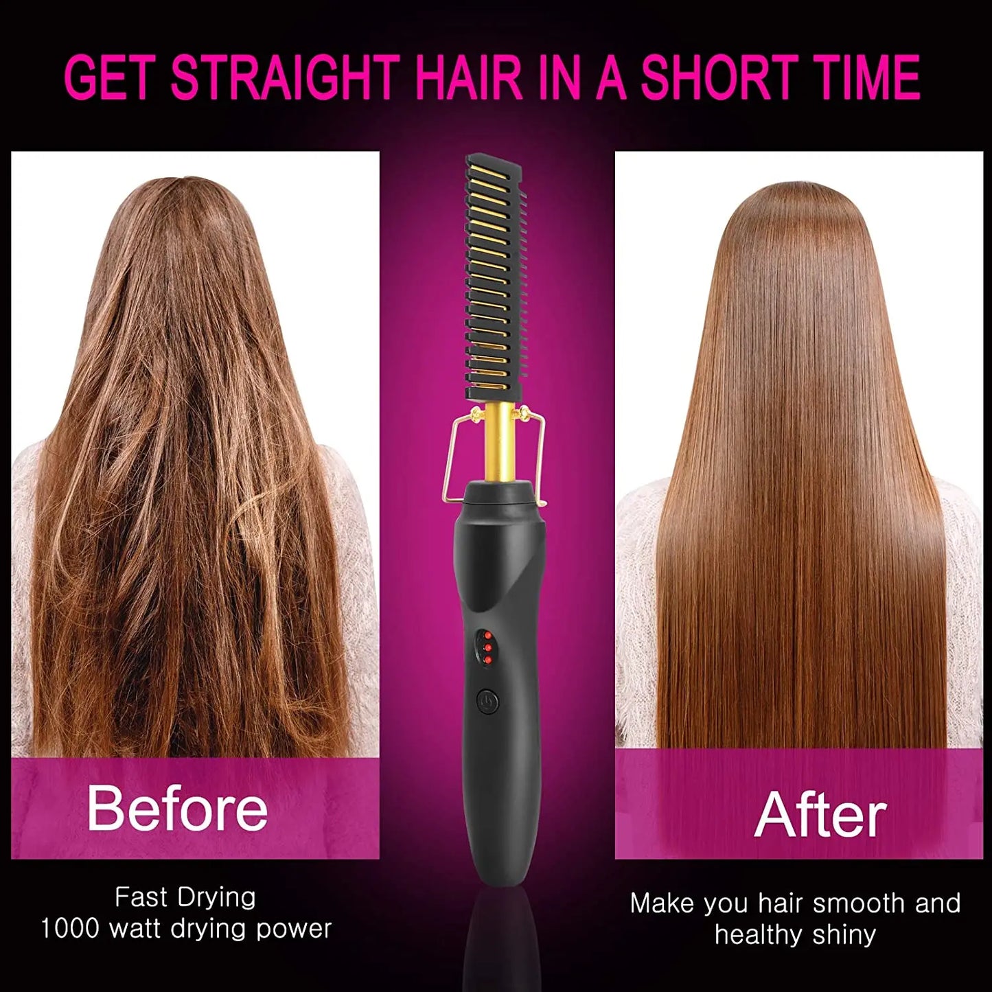 Electric 2 in1 Hot Comb Hair Straightener Comb