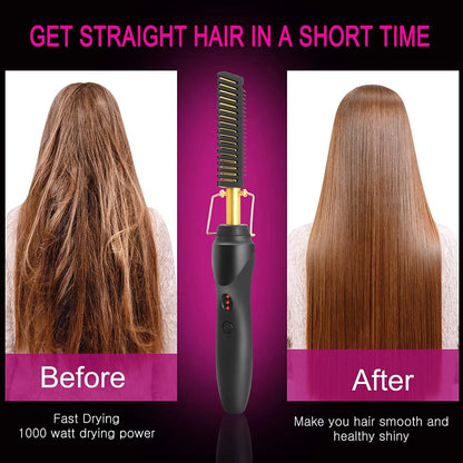 Electric 2 in1 Hot Comb Hair Straightener Comb