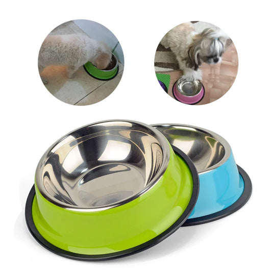 Dog Lovely Steel  Water Drink Dishes Bowl