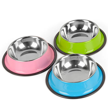 Dog Lovely Steel  Water Drink Dishes Bowl