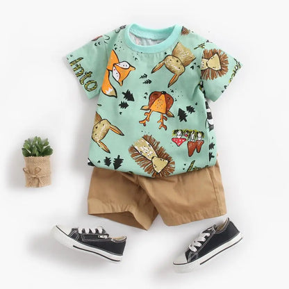 Baby Sanlutoz Cartoon Sleeve Shorts