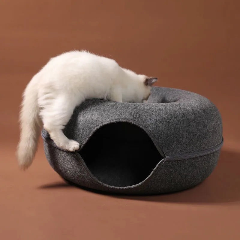 Cat Kitten Training Interactive Tunnel Donut Bed