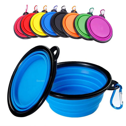 Pet  Outdoor Travel Silicone Food Water Bowl