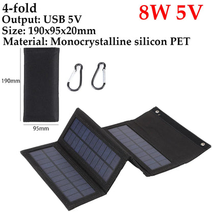 Camping Hiking Solar Charging USB Battery