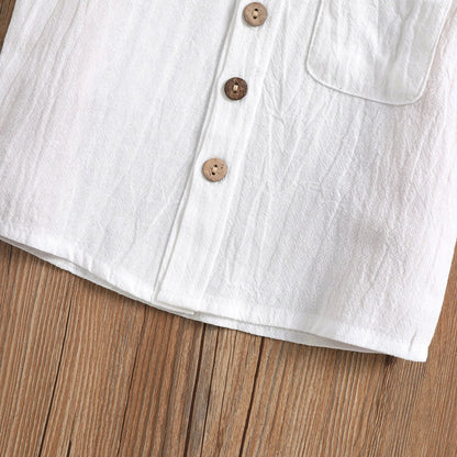 Baby Solid Turn-Down Collar Shirt